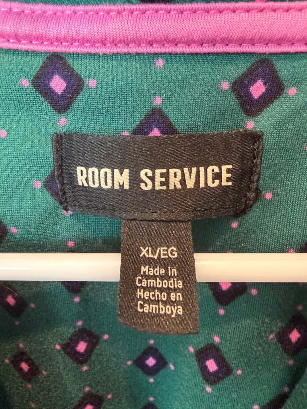 Room Service Green Pink Pajama Set Size XL - Picture 4 of 11